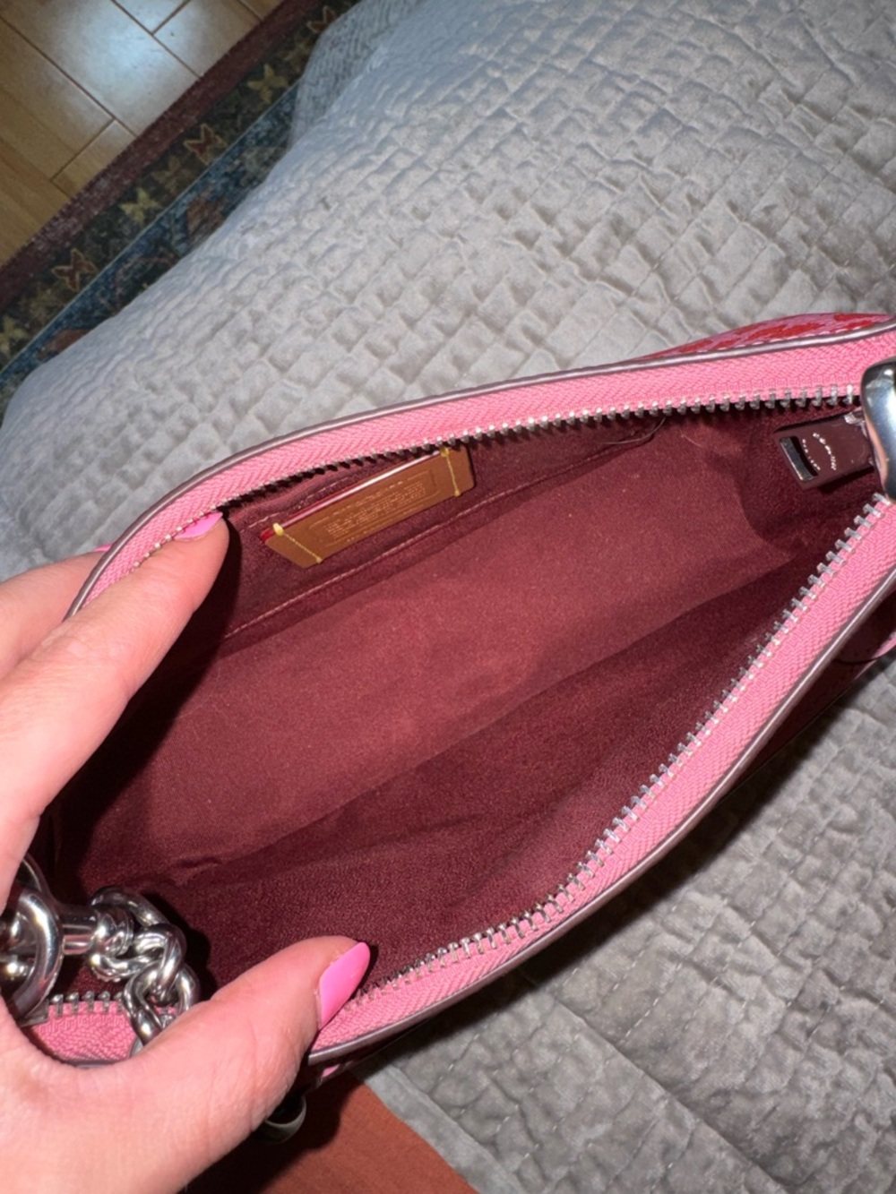 Coach Teri Bag Pink & Red Floral - Picture 4 of 6
